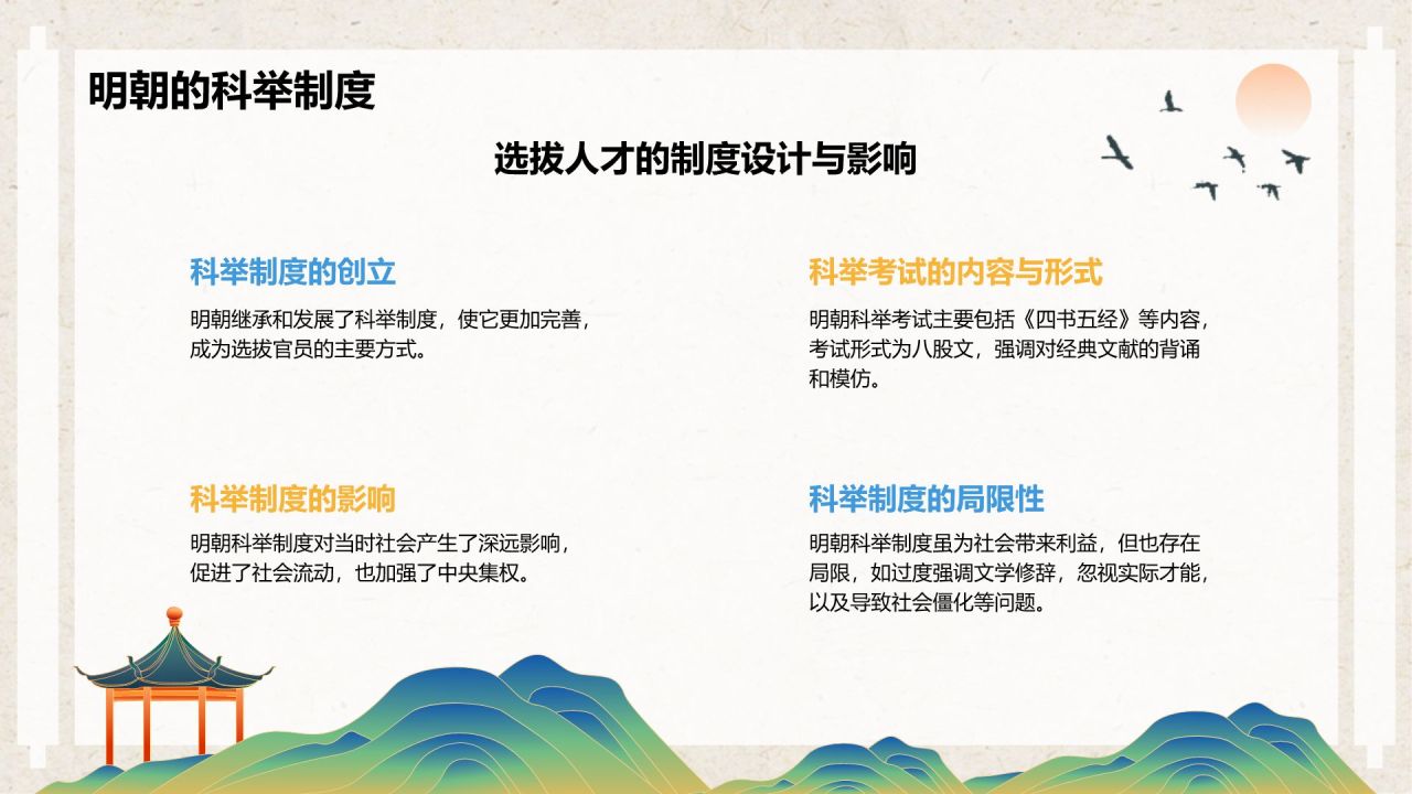 蓝色复古风高中历史课程教学课件PPT模板