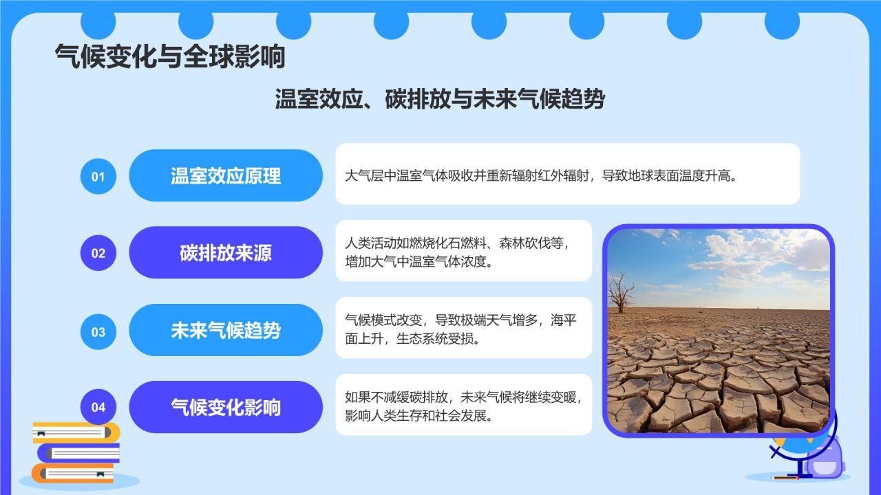 蓝色插画风高中地理课程教学课件PPT模板