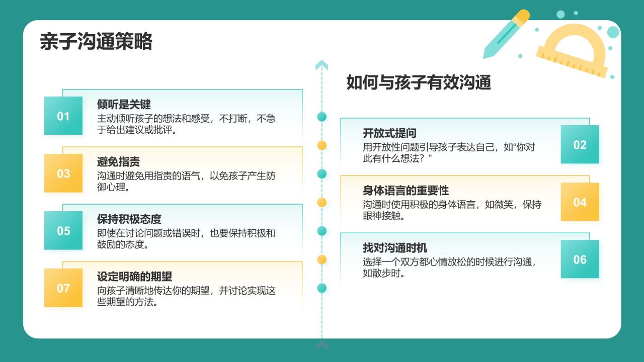 绿色插画风期中总结家长会PPT模板