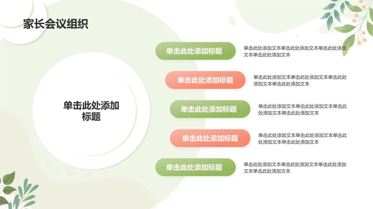 绿色小清新班主任日常培训PPT模板