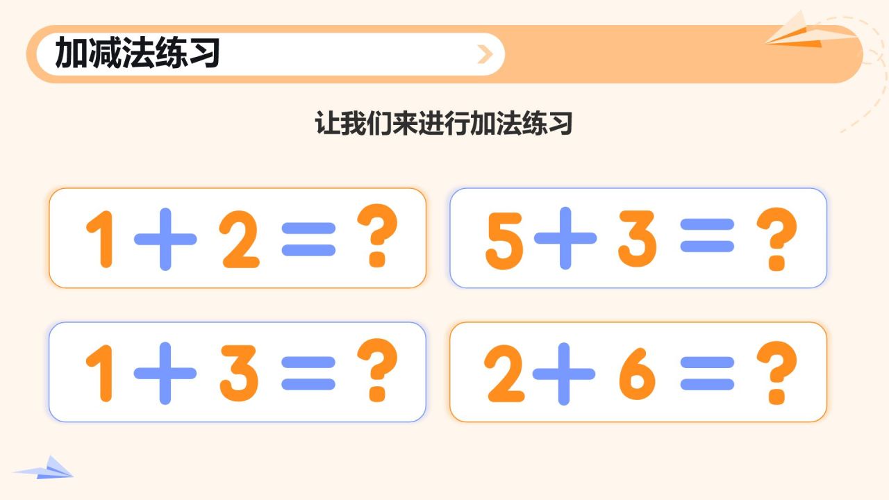橙色卡通风小学数学教学课件通用PPT模板