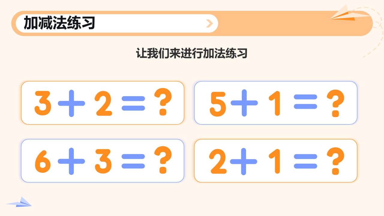 橙色卡通风小学数学教学课件通用PPT模板
