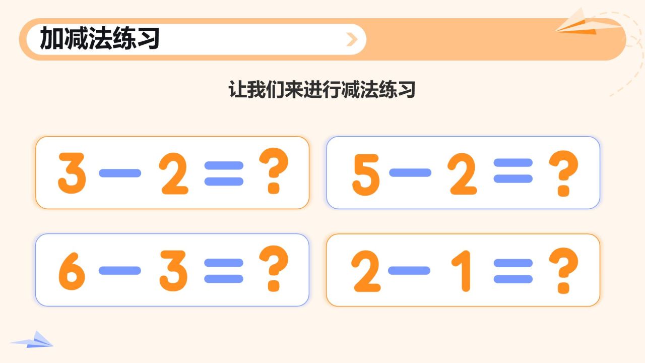 橙色卡通风小学数学教学课件通用PPT模板