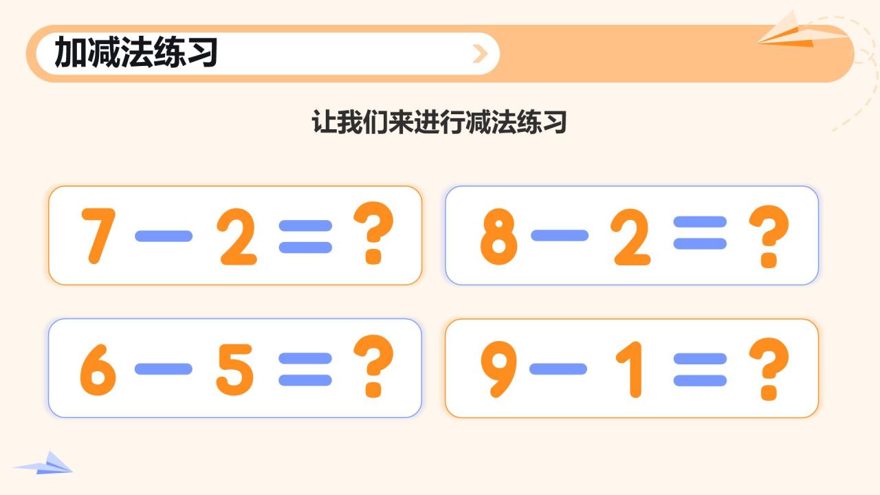 橙色卡通风小学数学教学课件通用PPT模板