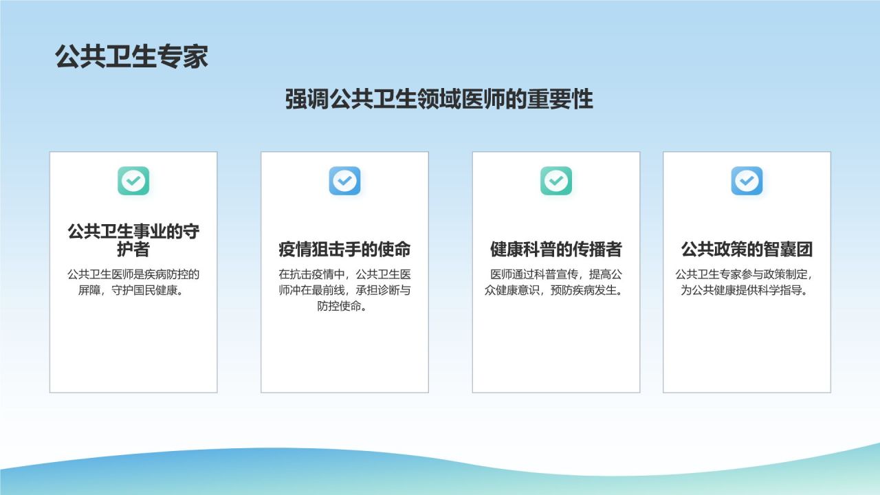 蓝色插画风中国医师节PPT模板
