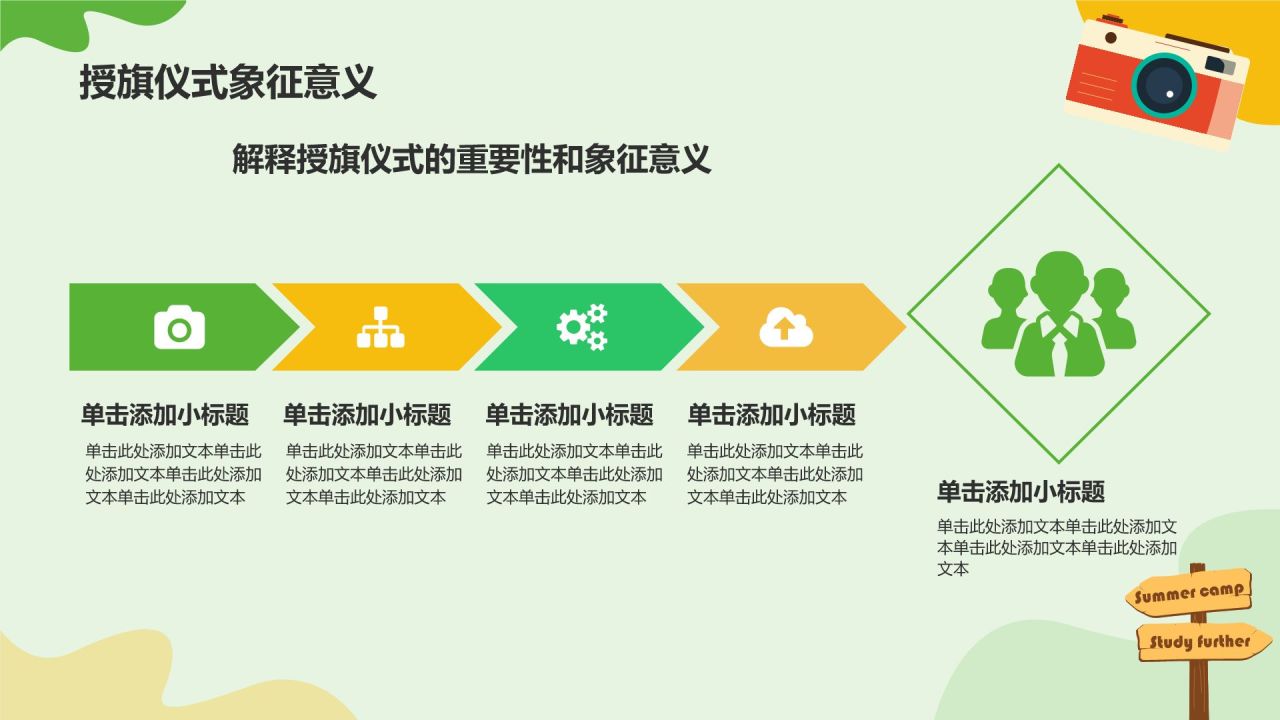 绿色插画风保研夏令营开营仪式PPT模板