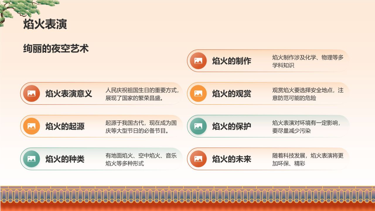 橙色插画风国庆节主题班会PPT模板