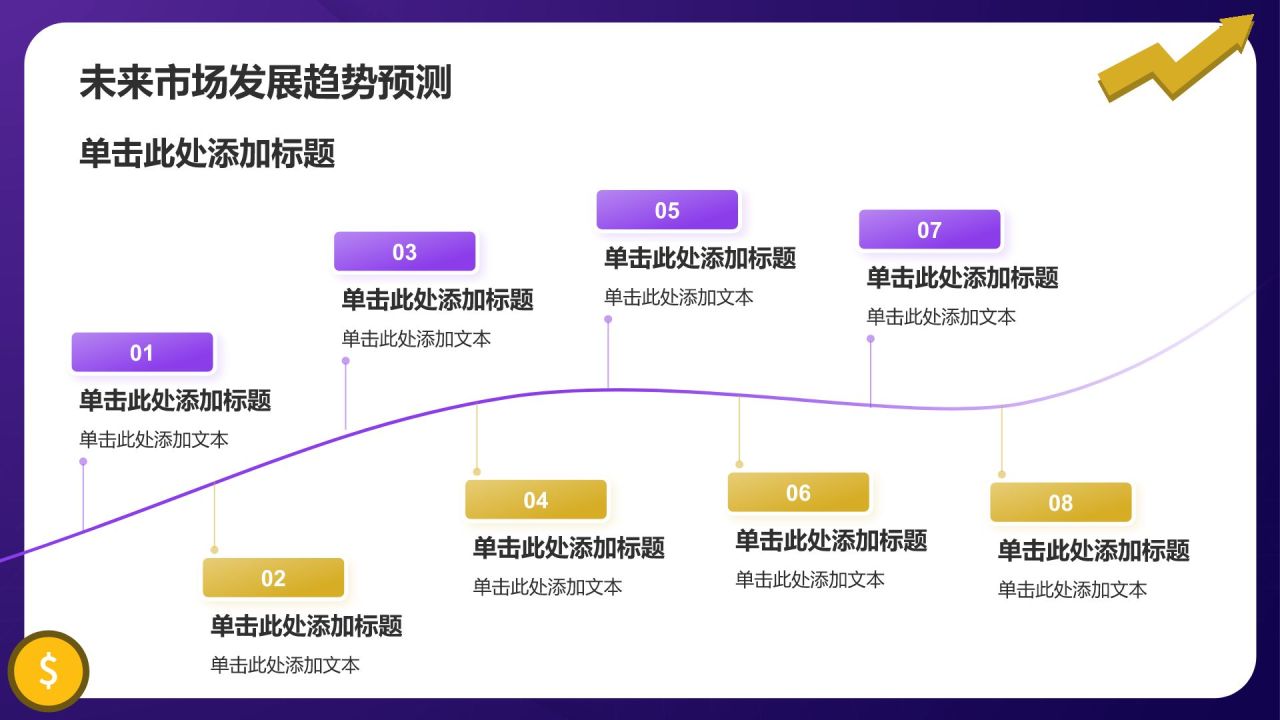 紫色插画风财务金融业绩回顾PPT模板