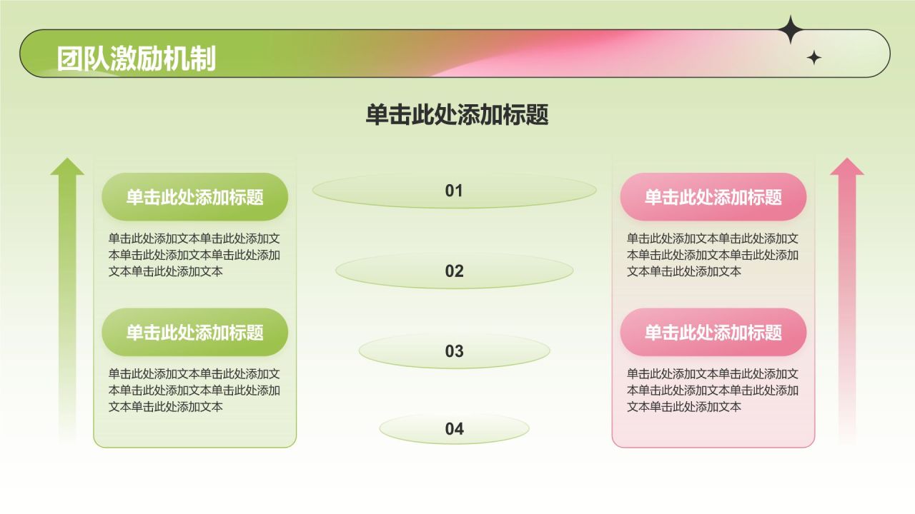 绿色渐变风季度总结汇报PPT模板
