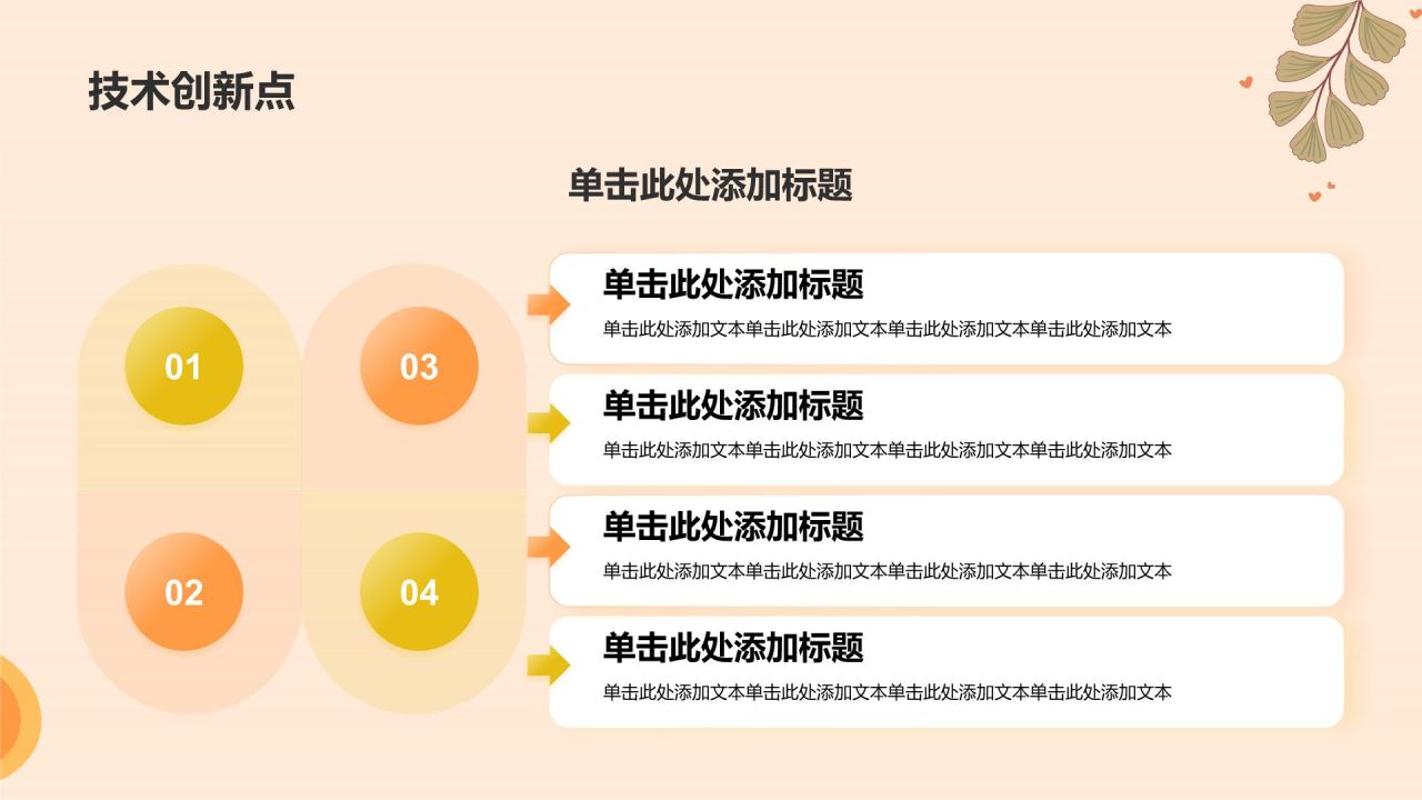 橙色小清新论文答辩PPT模板