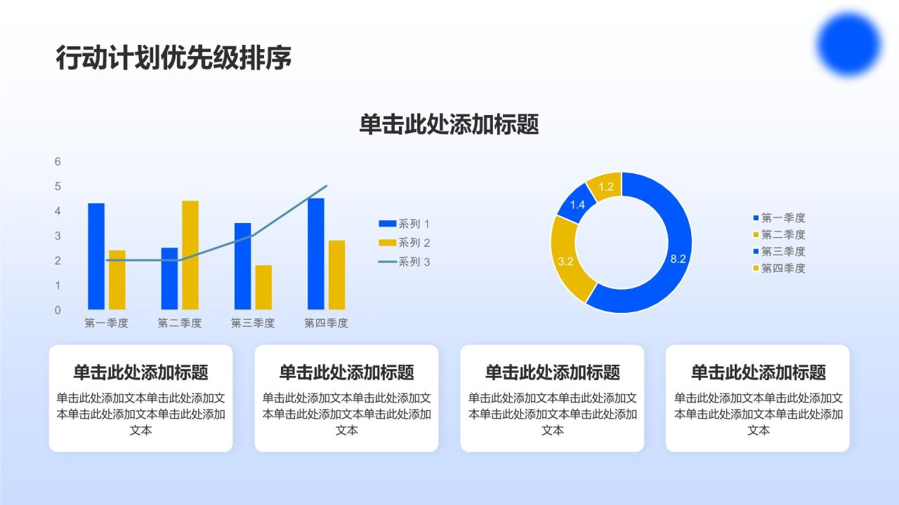蓝色渐变风数据分析报告PPT模板