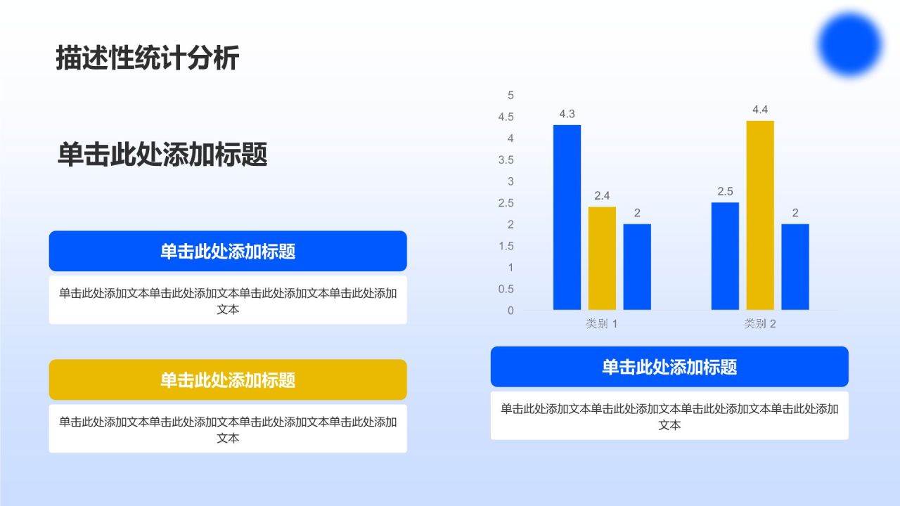 蓝色渐变风数据分析报告PPT模板