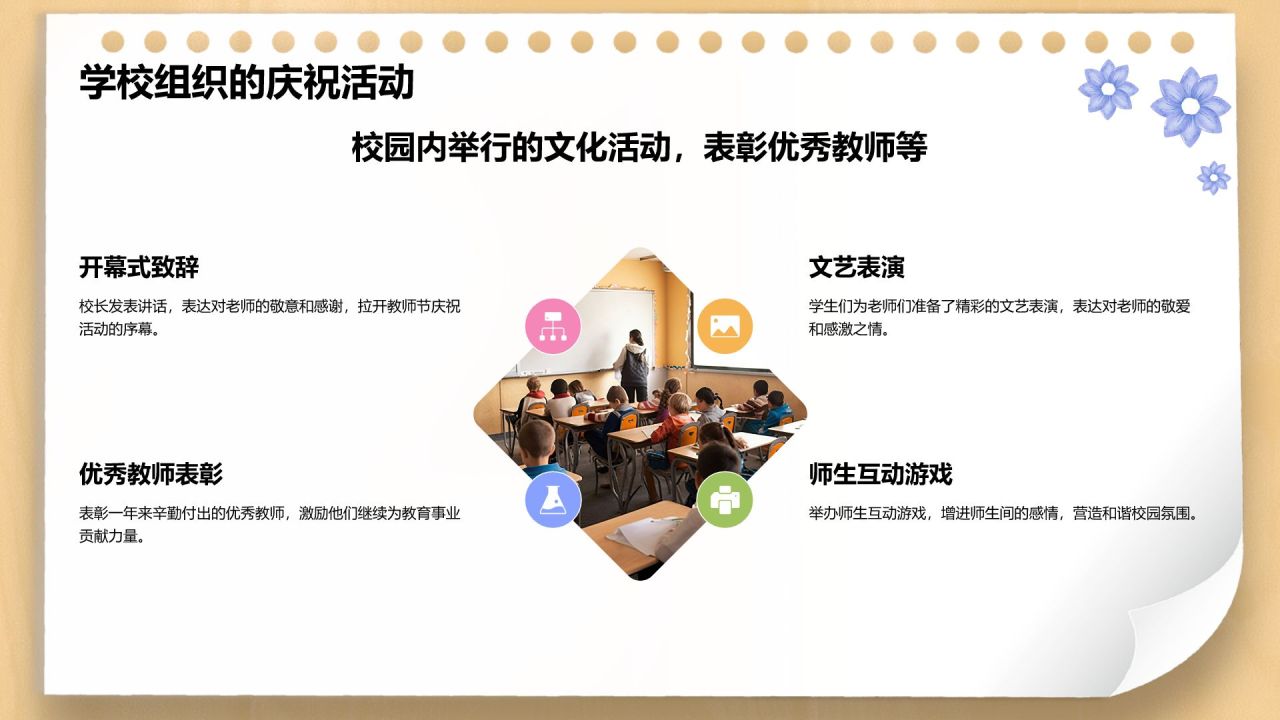 黄色插画风教师节感恩老师PPT模板
