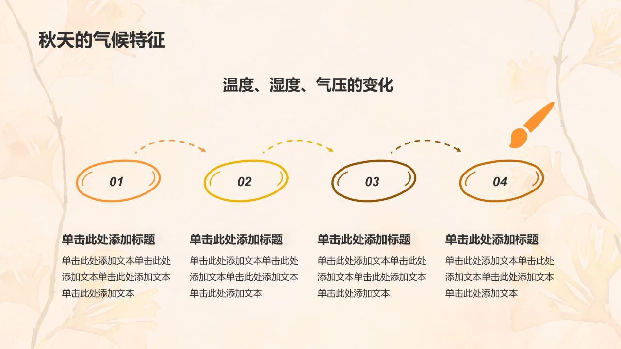 橙色手绘风你好秋天主题班会PPT模板