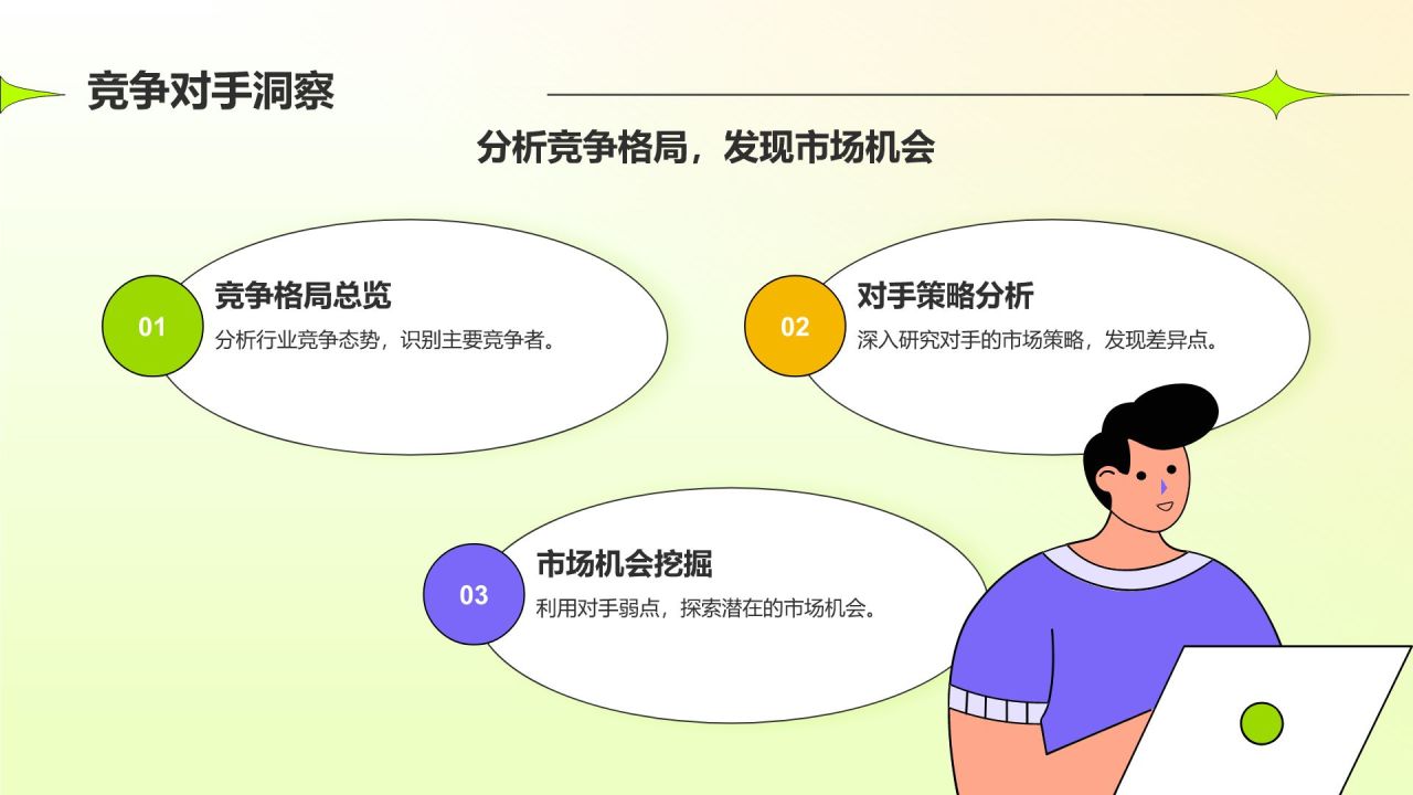 绿色插画风营销策划创意方案PPT模板