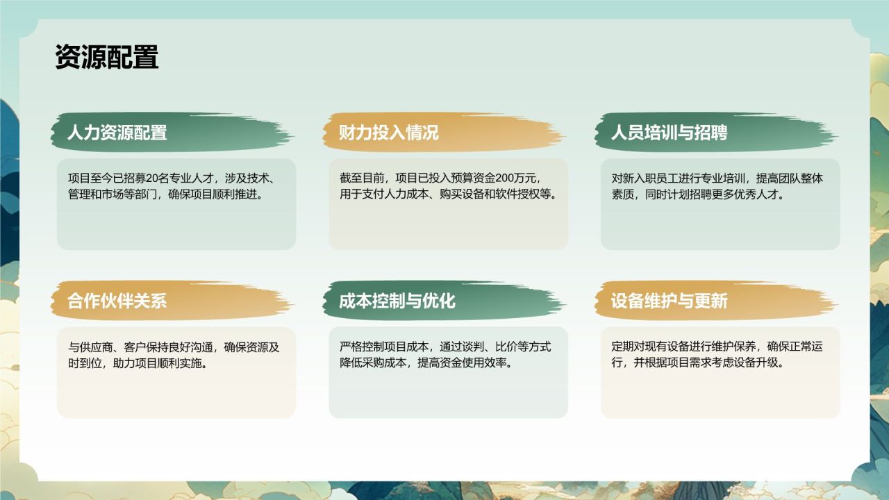 橙色国潮风项目进展报告PPT模板