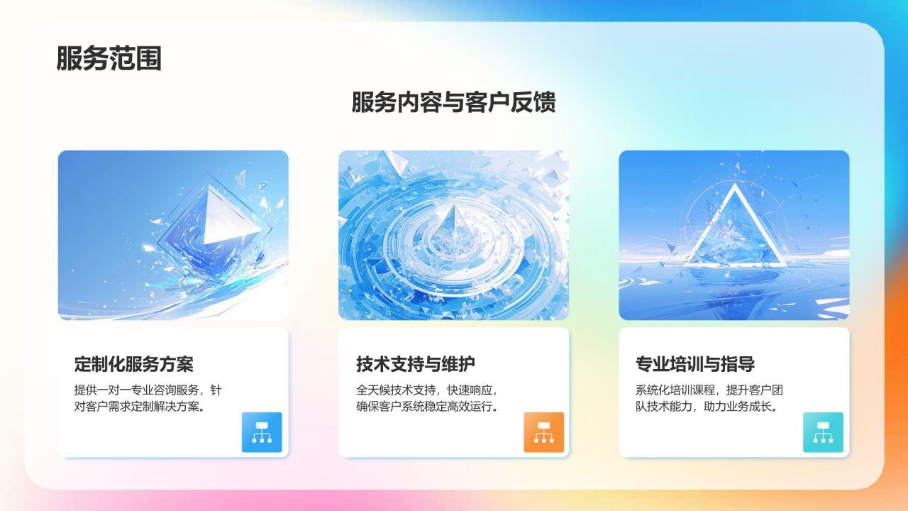 蓝色渐变风公司介绍——创新历程与技术实力PPT模板
