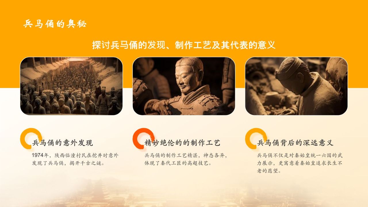 橙色水墨风秦始皇PPT模板