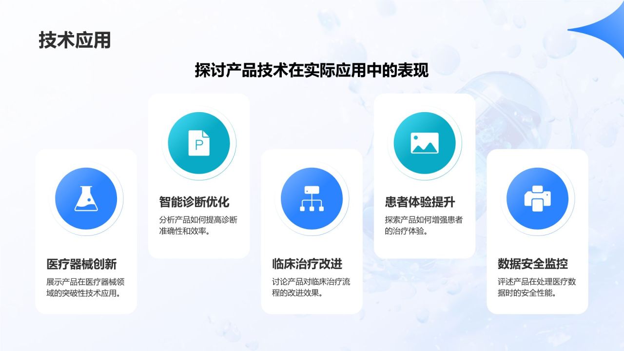 蓝色渐变风医疗保健产品介绍PPT模板