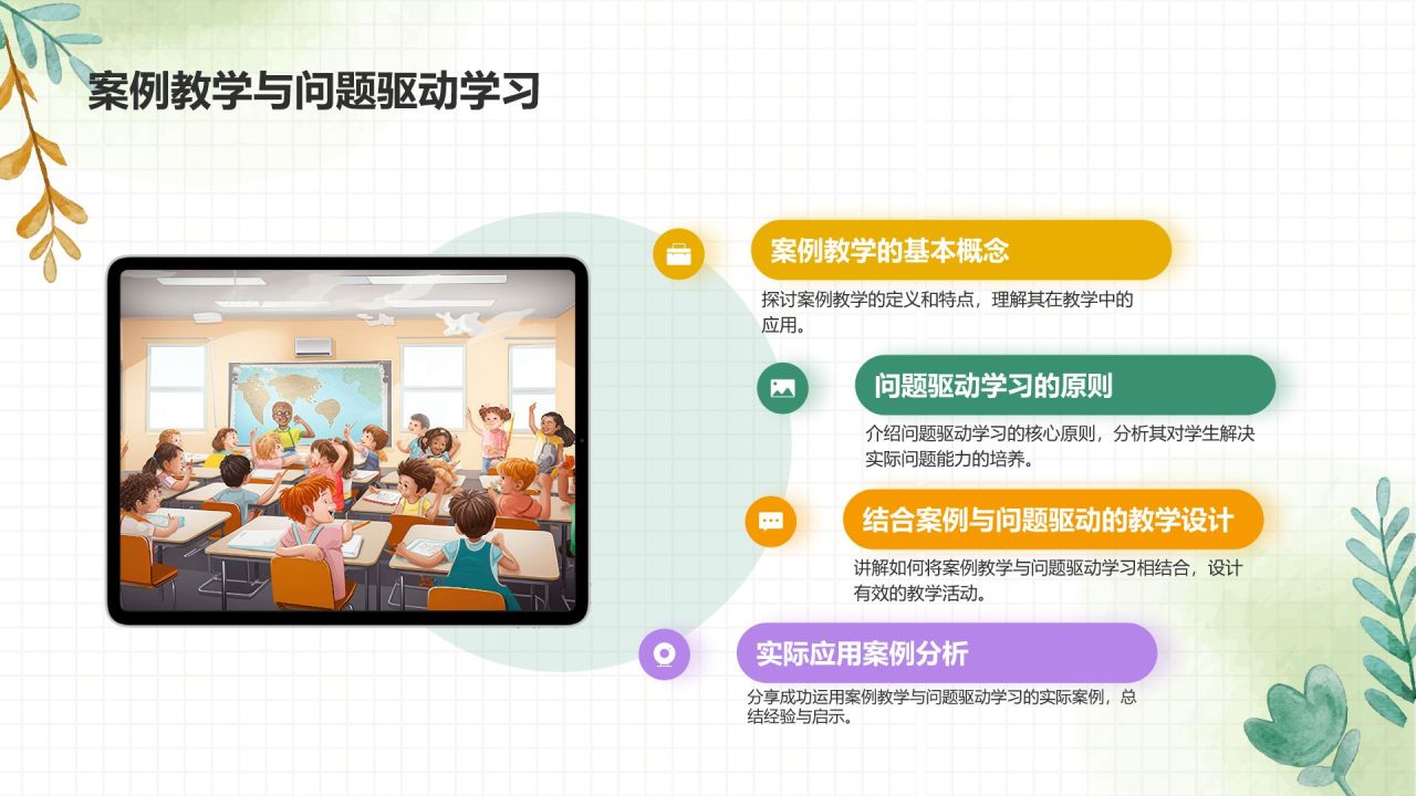 绿色手绘风教学方法与课堂管理PPT模板