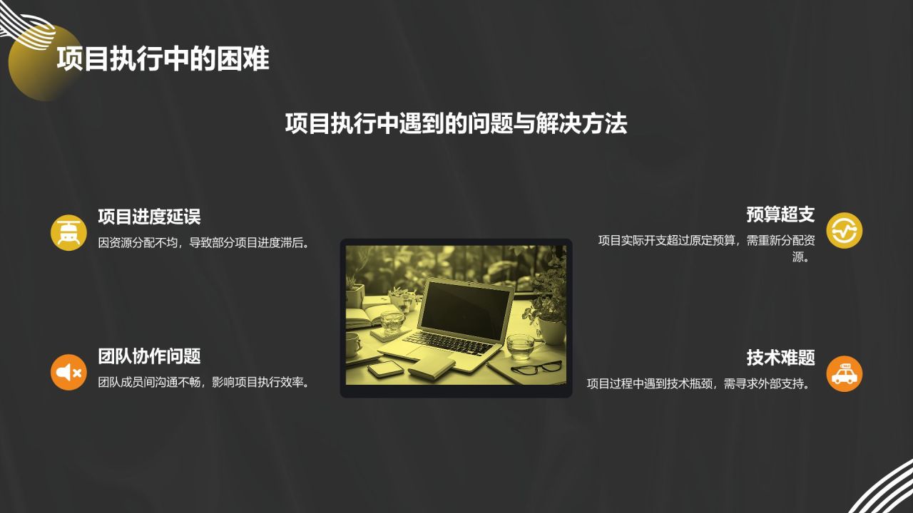 黑色简约风年度述职PPT模板