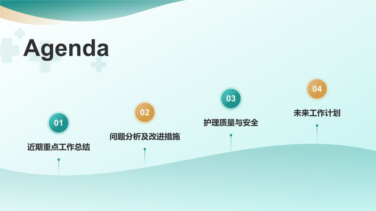 绿色扁平风护士长例会PPT模板