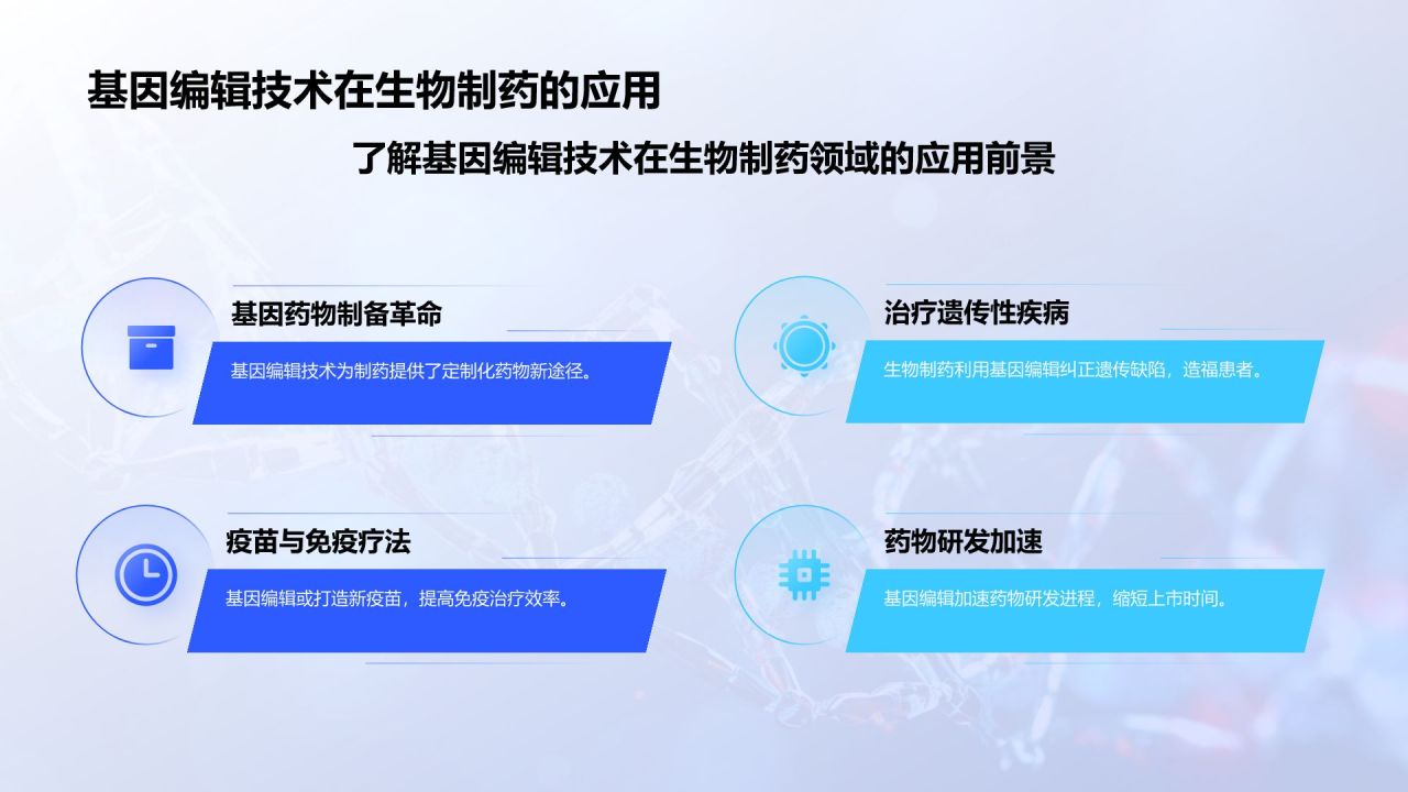 蓝色科技风遗传学与基因工程PPT模板