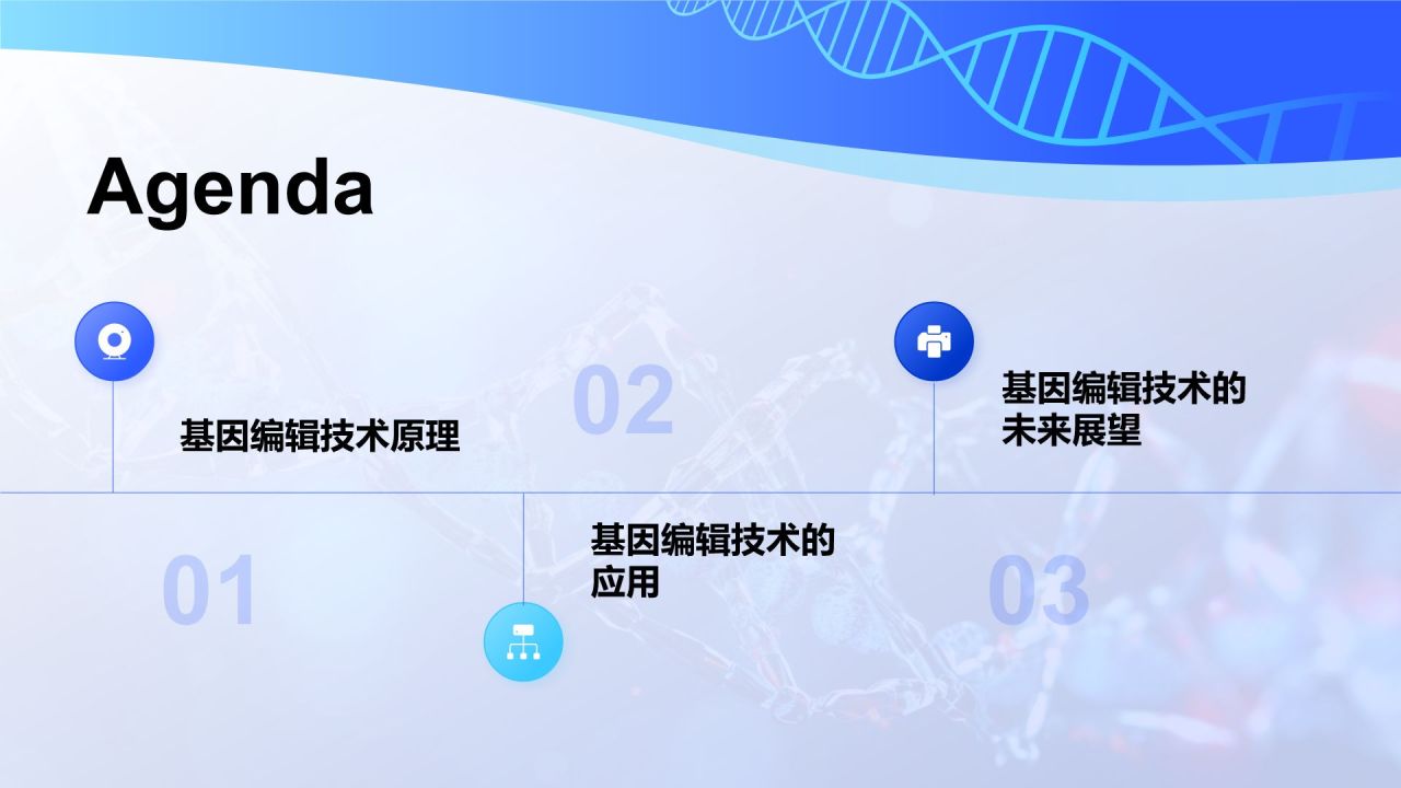 蓝色科技风遗传学与基因工程PPT模板