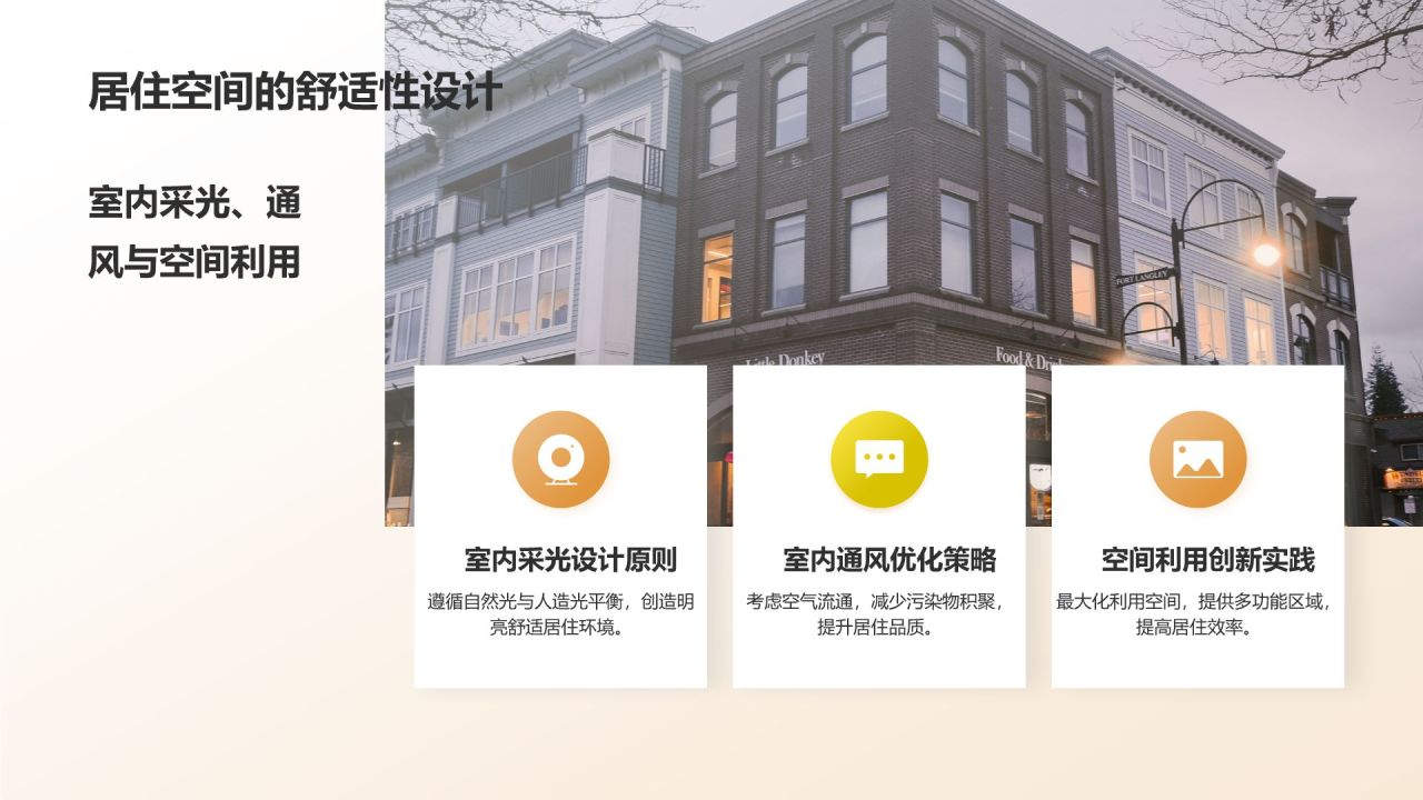 橙色3D风建筑设计与理念PPT模板