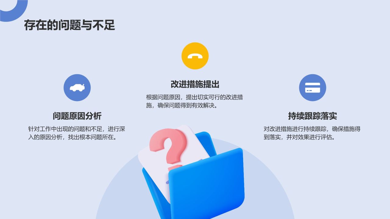 蓝色3D风动效专题——述职报告PPT模板