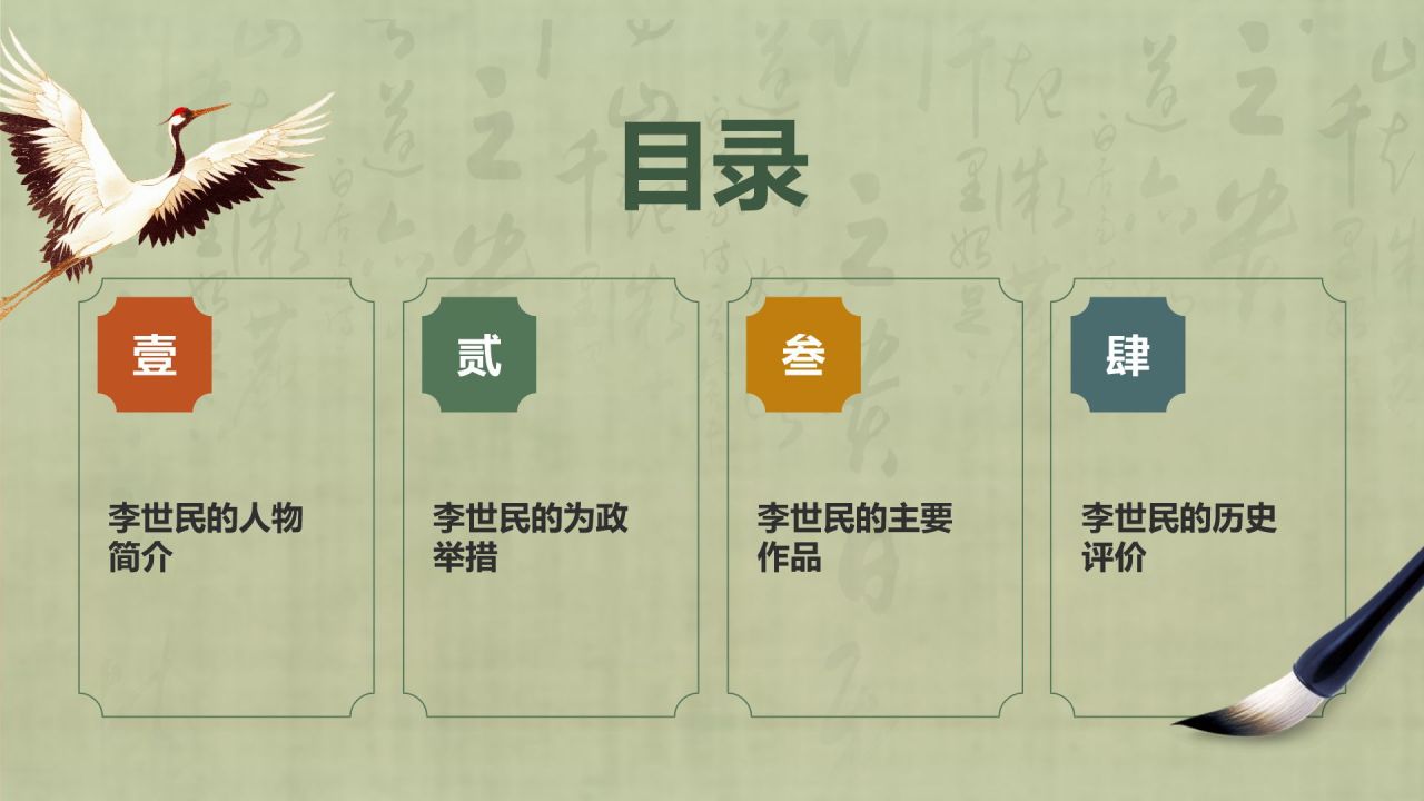 橙色复古风李世民PPT模板