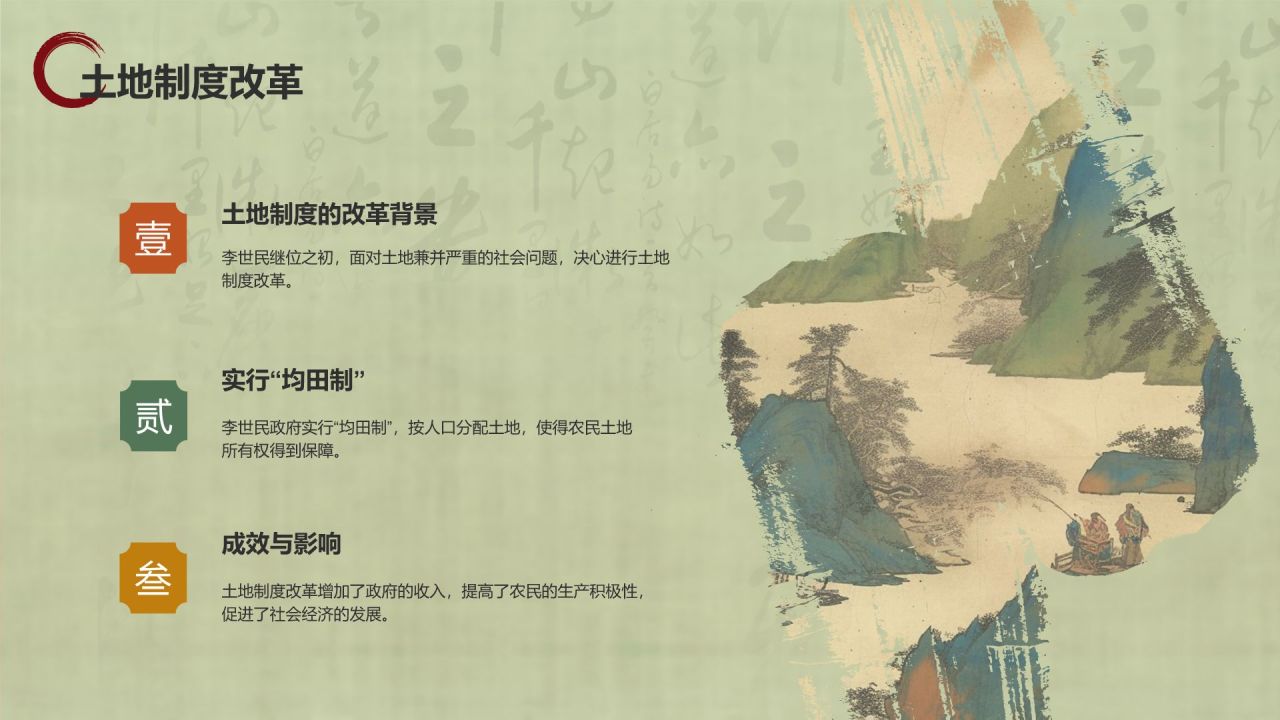 橙色复古风李世民PPT模板