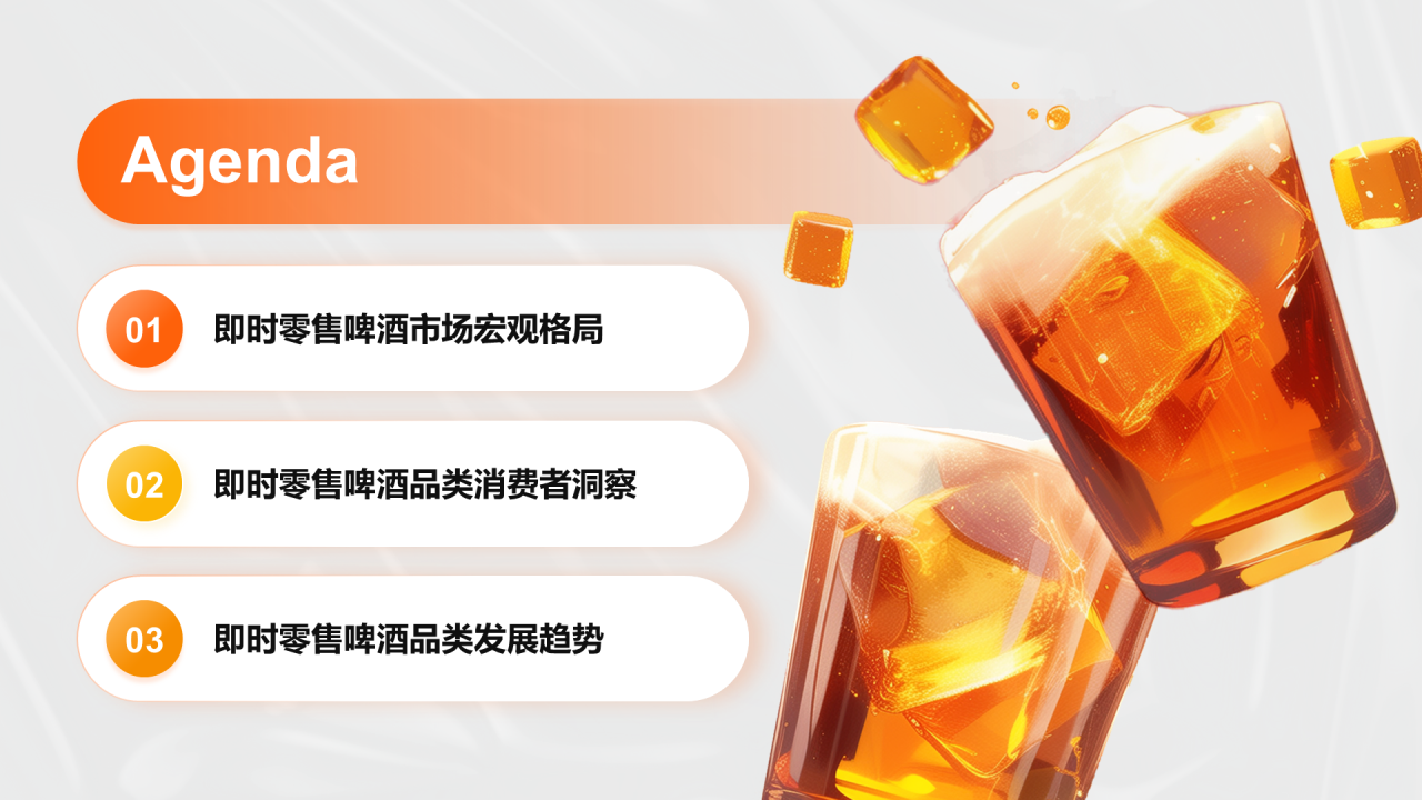 橙色创意时尚中国即时零售啤酒品类趋势白皮书PPT模板