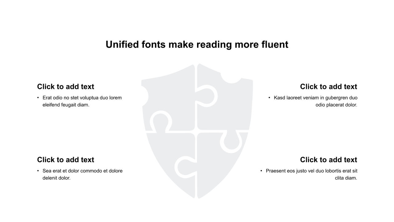 多色圆形扁平4项PPT列表