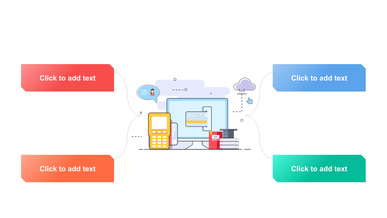 多色渐变4项PPT层次