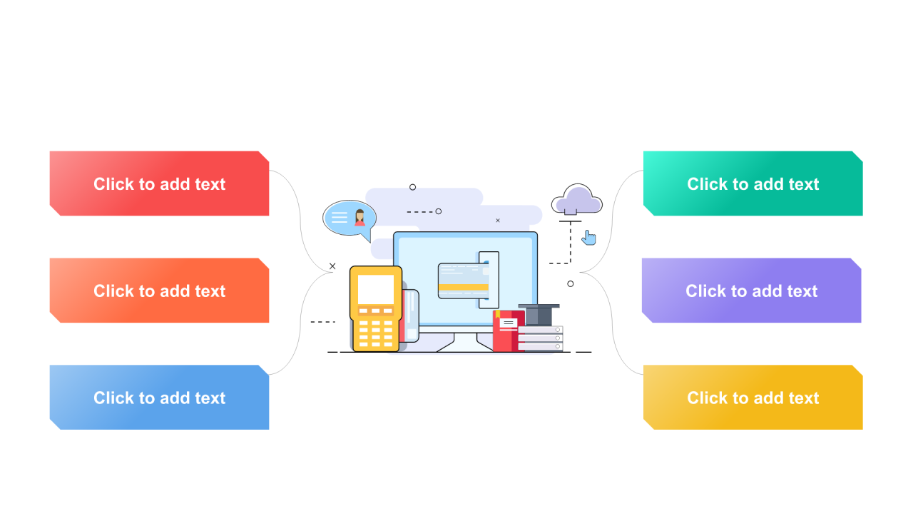 多色渐变4项PPT层次