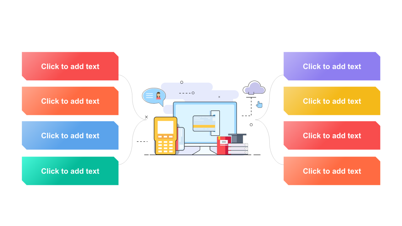 多色渐变4项PPT层次