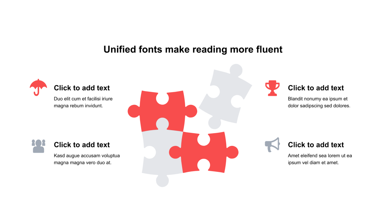 多色插画扁平4项PPT列表