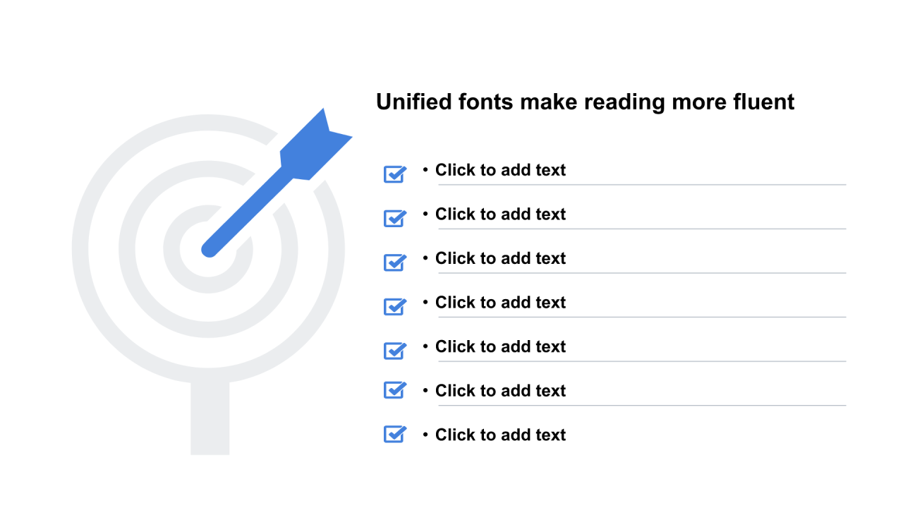多色圆形扁平7项PPT列表