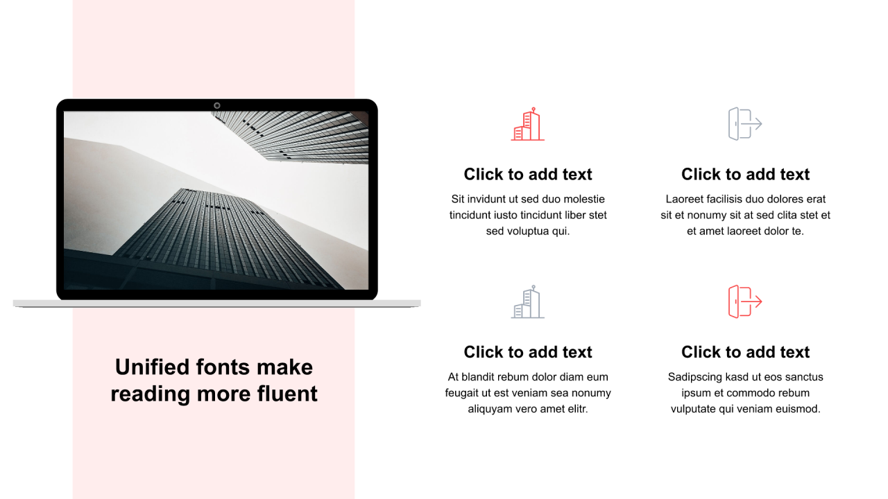 红色矩形扁平2项PPT关系