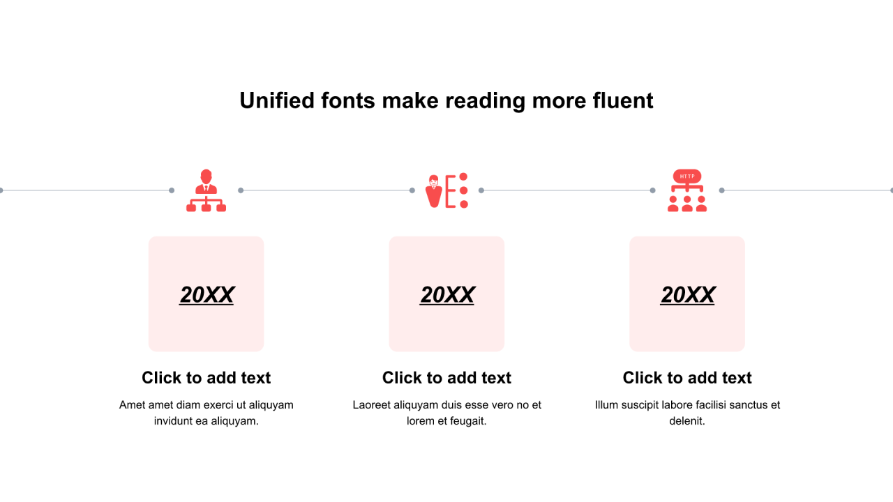 红色圆角矩形扁平3项PPT流程