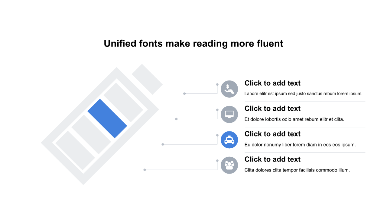 多色圆形扁平4项PPT列表
