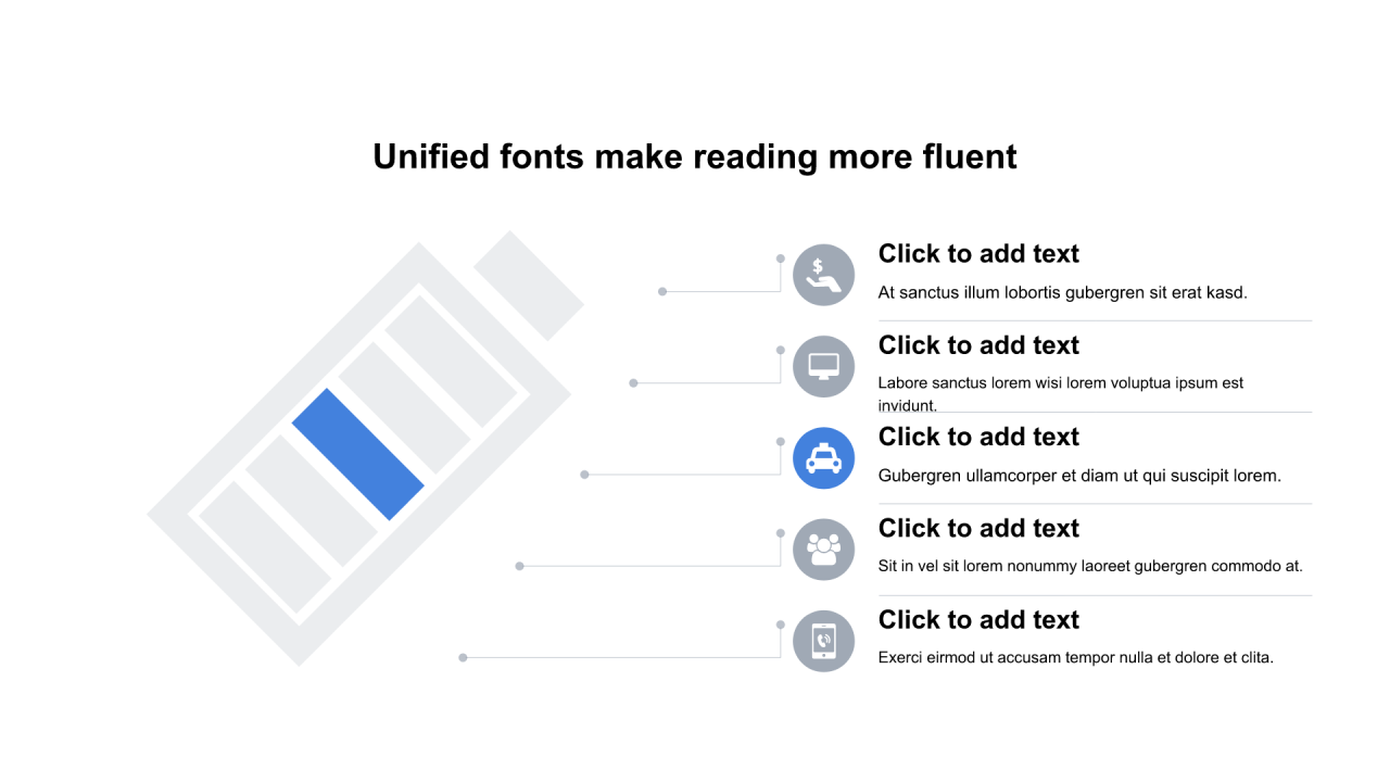 多色圆形扁平4项PPT列表