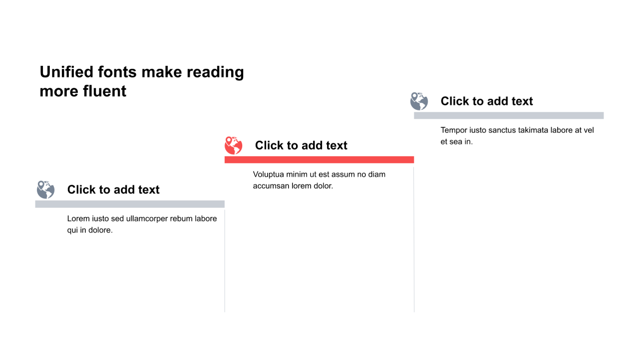 多色圆形扁平3项PPT流程