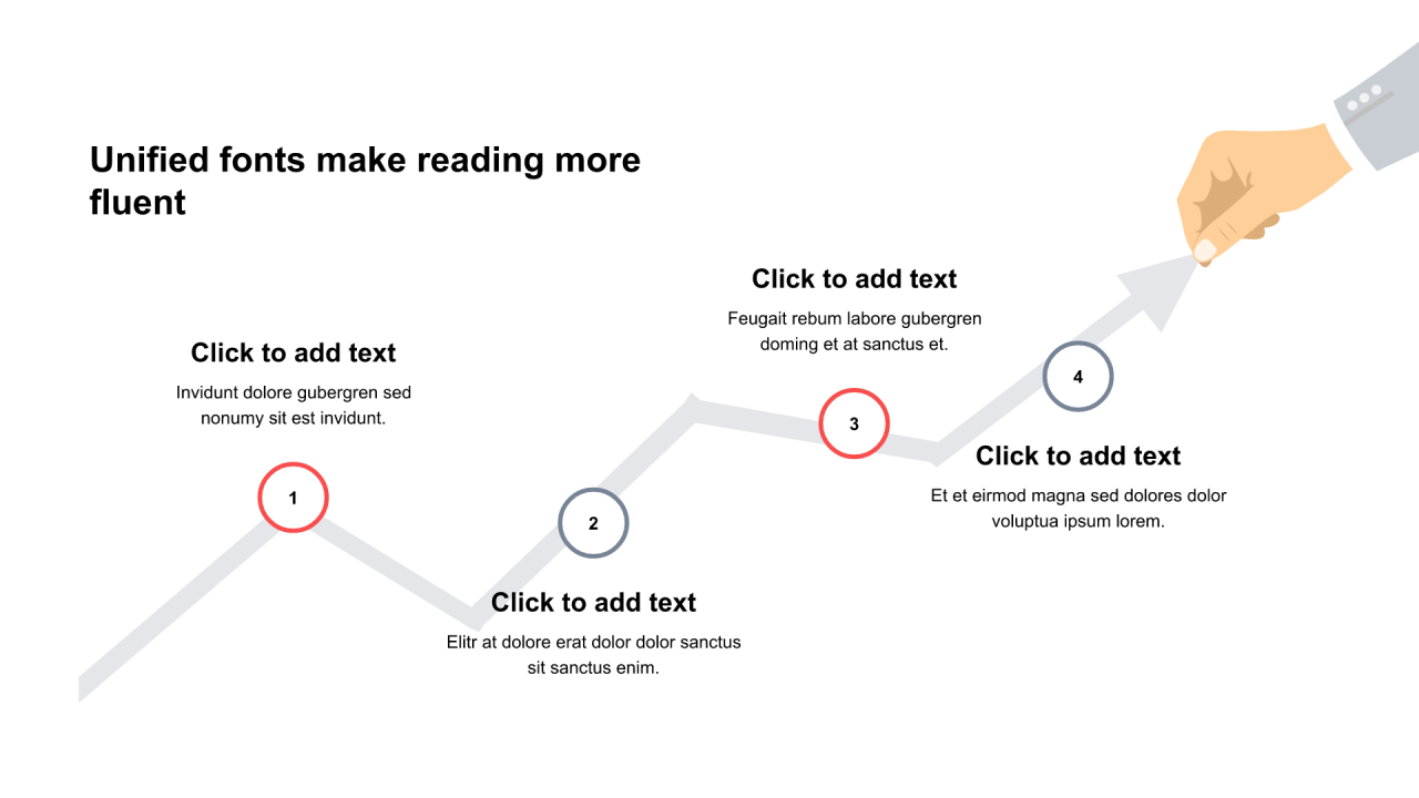 多色圆形扁平6项PPT流程