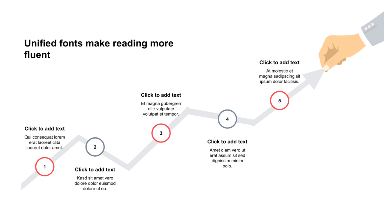 多色圆形扁平6项PPT流程