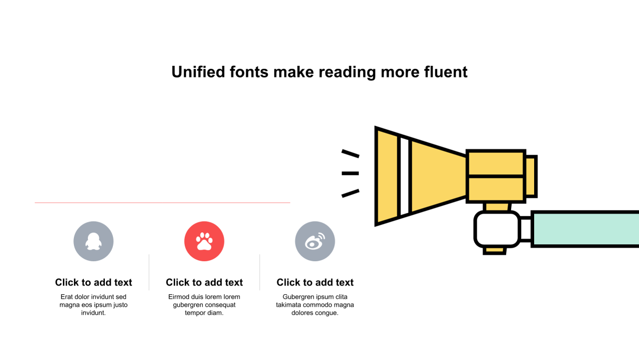红色圆形扁平3项PPT列表