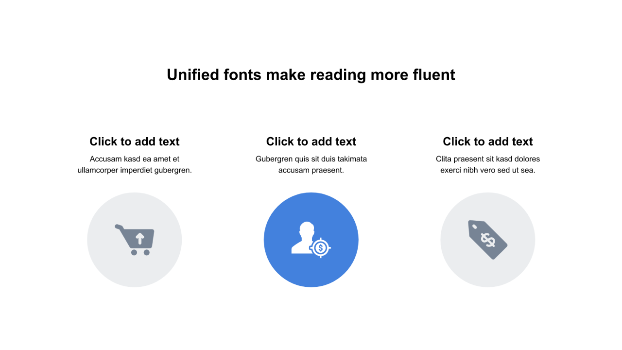 多色圆形扁平3项PPT列表