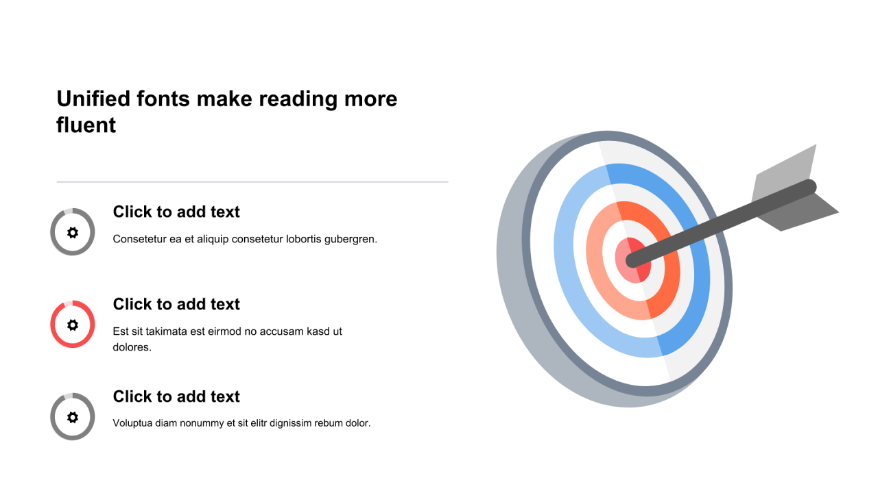 多色圆形扁平3项PPT列表