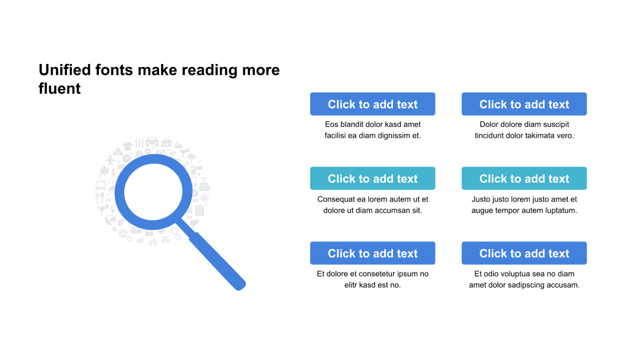 多色矩形扁平6项PPT列表